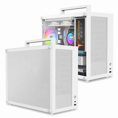 METALFISH S5 MAX Computer Case Gaming PC Chassis Support MATX/ITX 24.5*24.5cm SFX/ATX PSU 135 Mid Tower /180 WaterCooling Cooler.