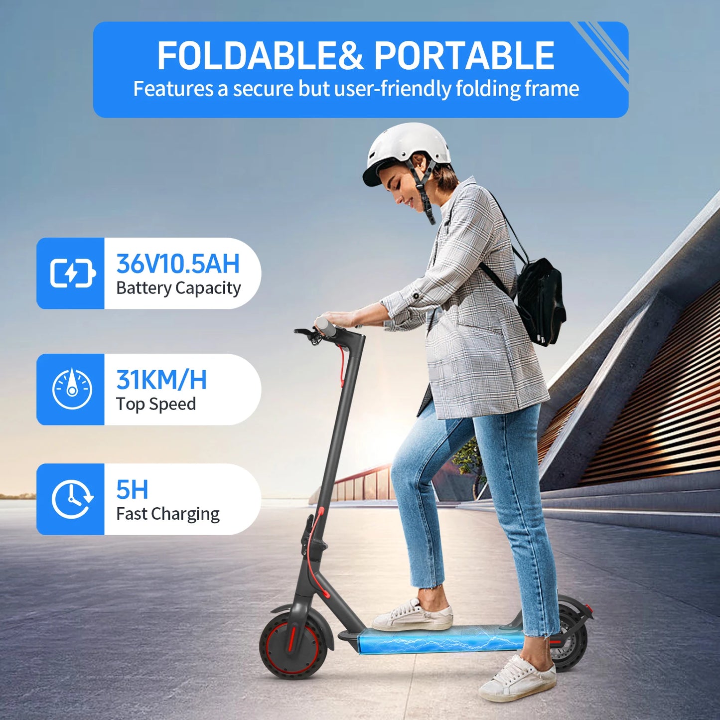 JUICEASE TUYA/TX01 Scooter Electric Scooter for Adults 8.5 Inch Tire Portable Lighting Cruise Control Escooter 350W 5-30KM Range