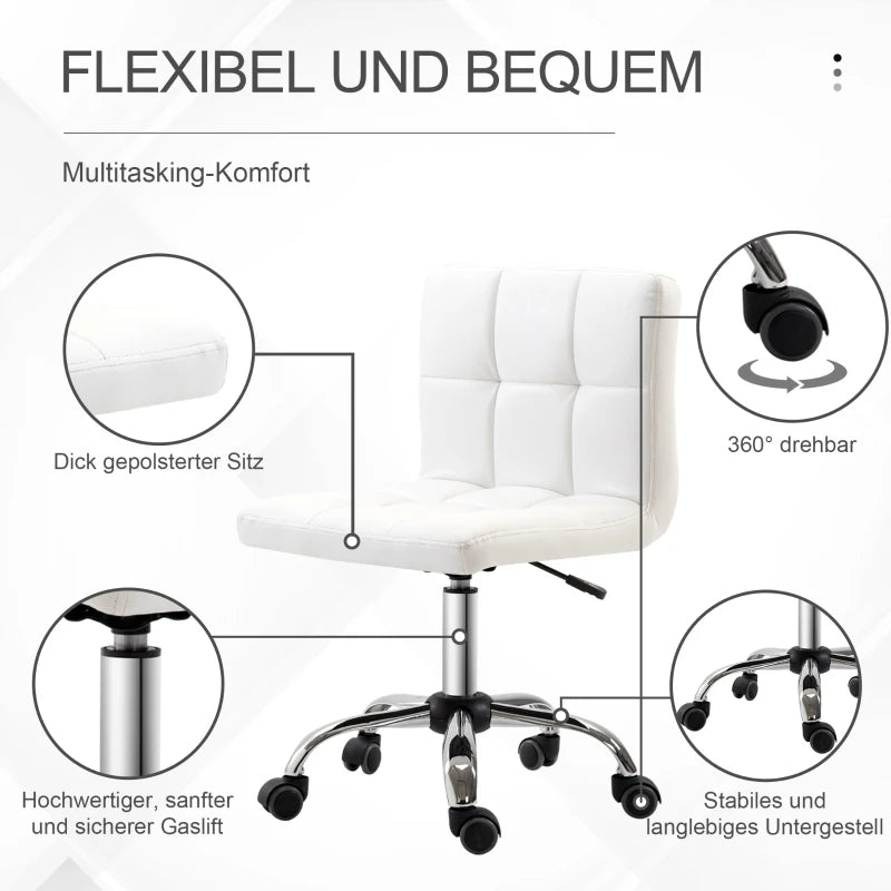 Rosahqnda Home-Office-Stuhl, ergonomischer Computer-Schreibtischstuhl mit verstellbarer Höhe, drehbarer Lounge-Arbeitsstuhl