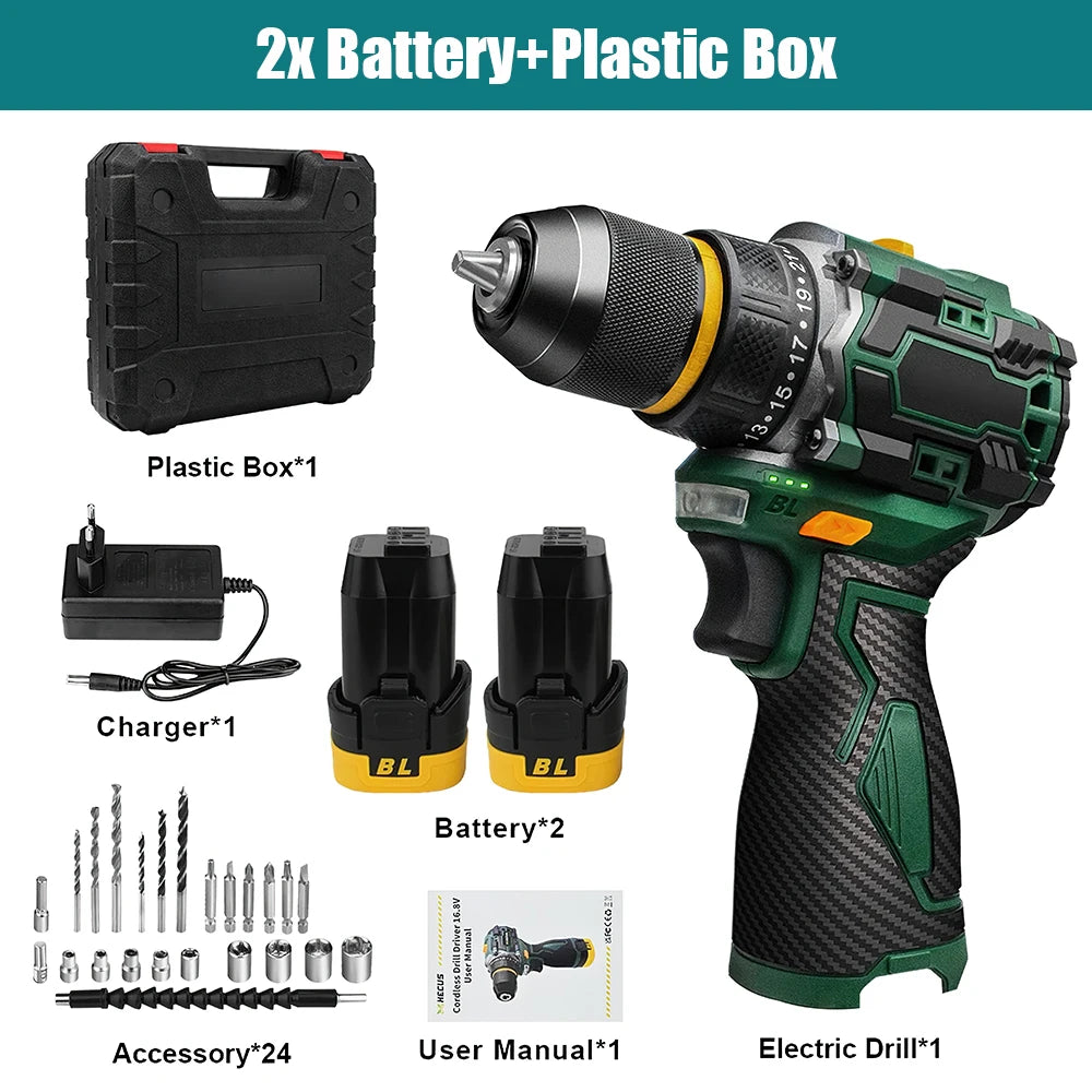 55N.M 10MM 23 + 1 Drehmoment Bürstenlosen Elektrischen Schlagbohrmaschine Metall Ratsche Chuck Akku-bohrschrauber Elektrische Schraubendreher DIY power Tools