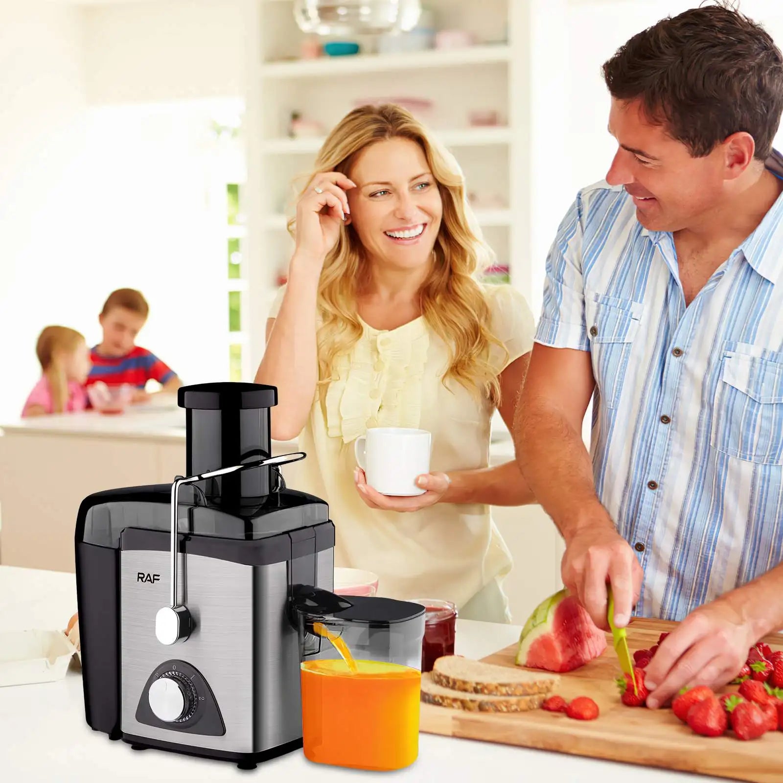 800W Electric Juicer Machine Wide Chute For Whole Fruit Juicer Extractor Juicy Vegetables Fruit Mixer Blender With Bottle.