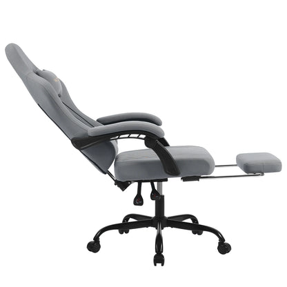 WOLTU Computer-Gamer-Stuhl, ergonomischer drehbarer PC-Gaming-Stuhl mit Taschenfederkissen, Massagefunktion für Büro und Zuhause