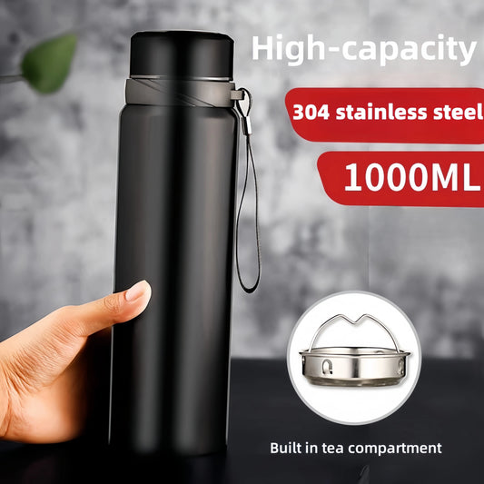 1L Stainless Steel In-vehicle Thermos Water Bottle Keep Cold and Hot Water Bottle Thermos for Water Tea Vacuum Flasks.
