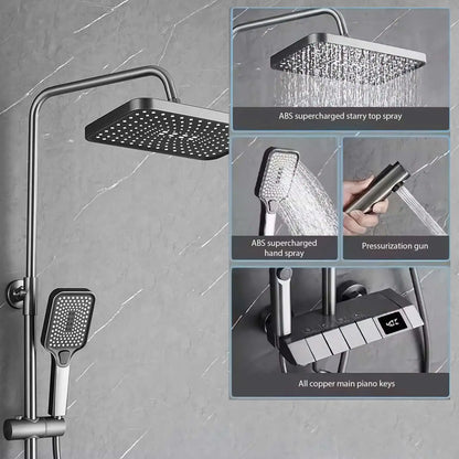 Bathroom showroom Set Gun gray Piano Digital Display Home Bathroom Shower Shore Steel Ultra Thin show Head
