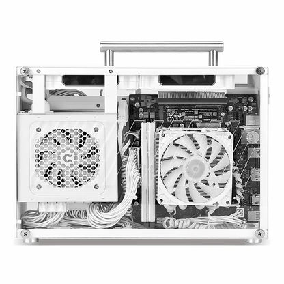 METALFISH T60 Mini ITX White Case 9L With Acrylic Or Mesh Side Panel and Portable Handle Support SFX PSU/300mm GPU/2*120mm Fan.