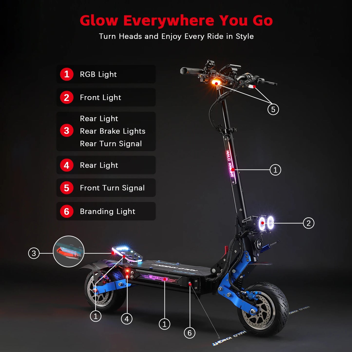 HALO KNIGHT T108Pro 6000W Adult Electric Scooter Dual Motor 95KM/H Fast E-scooter Foldable E Scooter 60V 38.4Ah Top Motorcycle.