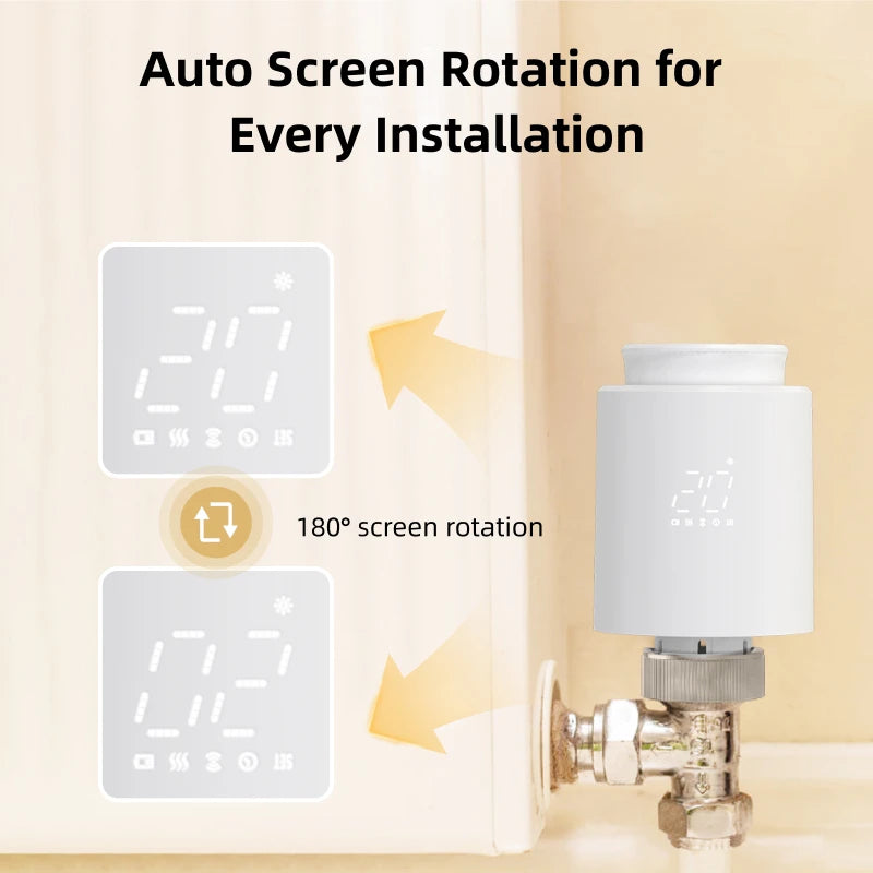 EZAIOT Smart Tuya Wifi/ZigBee3.0 Radiator Actuator TRV Programmable Thermostatic App Remote Temperature Controller Alexa Google.