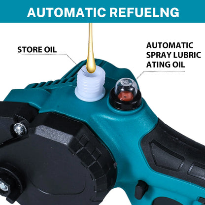 8 Zoll 3000 W kabellose elektrische Kettensägen, leistungsstarke Astsäge, Holzbearbeitung, Garten-Trimmsägen, Elektrowerkzeuge für Makita 18 V Akku
