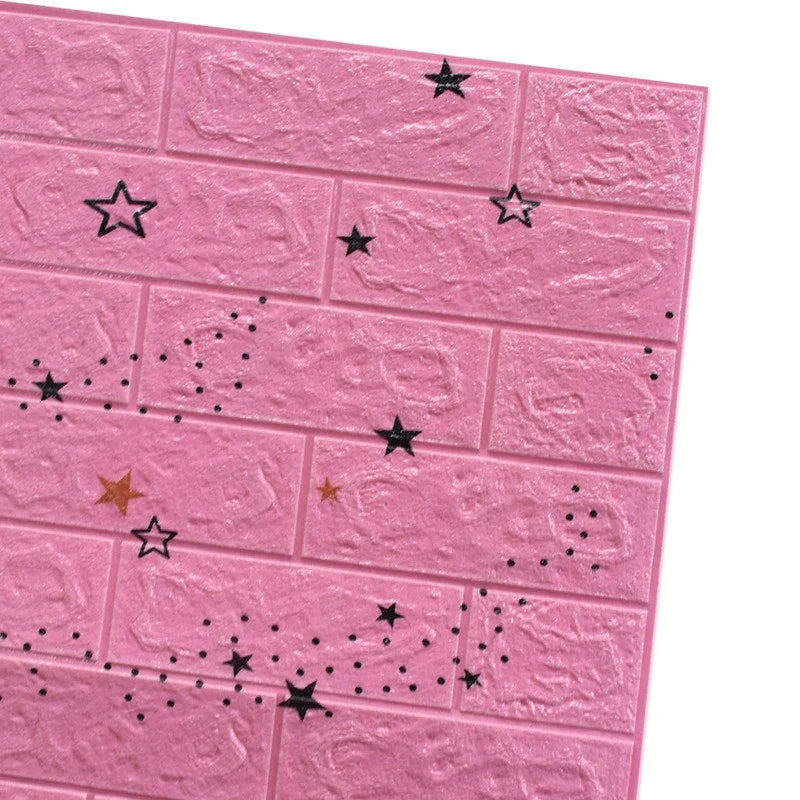 70cmx1m 3D Wall Sticker Faux Brick Bedroom Home Decor Waterproof Self Adhesive Wallpaper Living Room TV Background Decoration