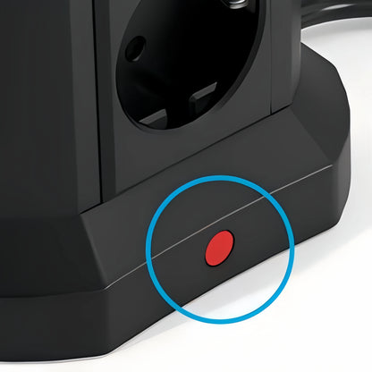 EU-Multifunktionssteckdosenturm mit 8 Positionen und 5 USB-Anschlüssen, unabhängiges Steuerschalterdesign für Steckplatinen im Home Office.