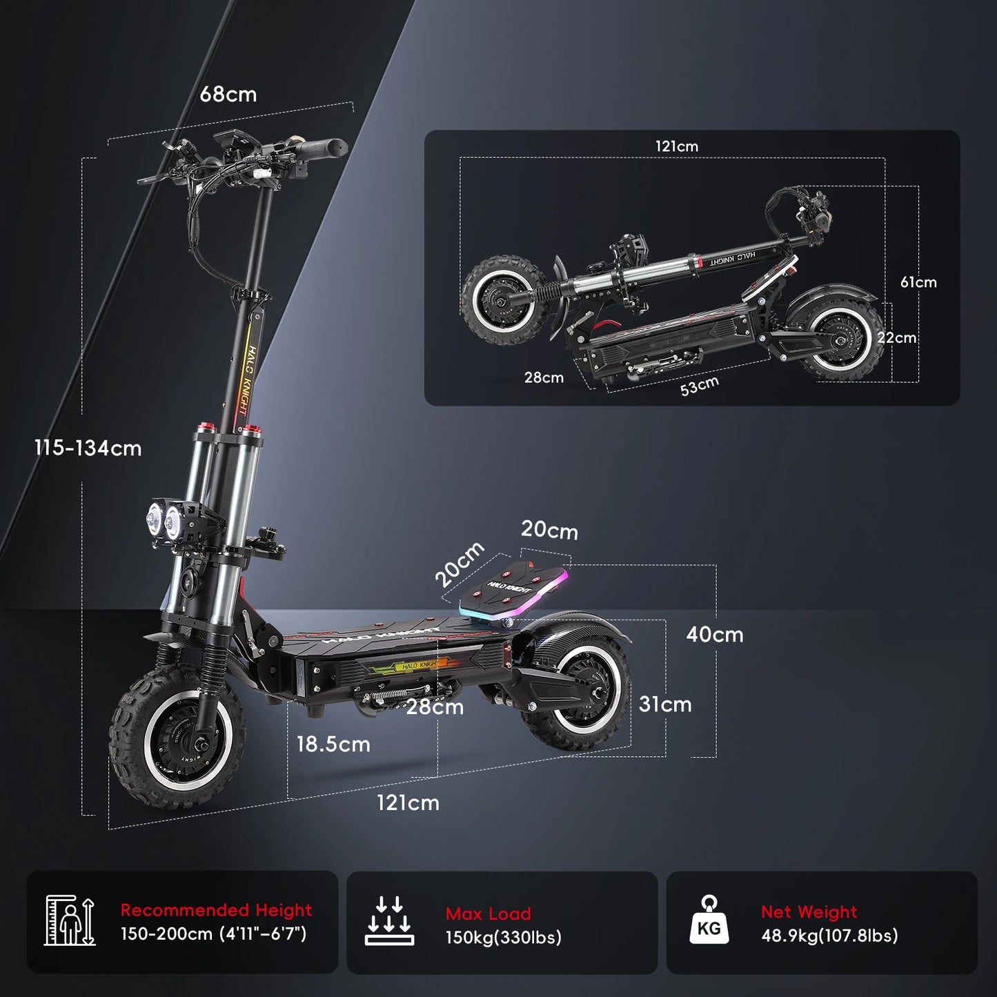 HALO KNIGHT T107Pro 6000W Adult Electric Scooters 95km/h Professional Powerful E Scooter 60V 38.4Ah Dual Motor Fast E-scooter