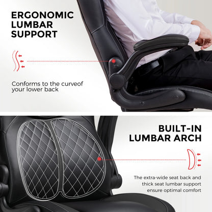 GTPLAYER Gaming Stuhl mit hochklappbarer Armlehne, Gamer Stuhl mit Schaukelfunktion, Ergonomischer Computer Gaming Stuhl