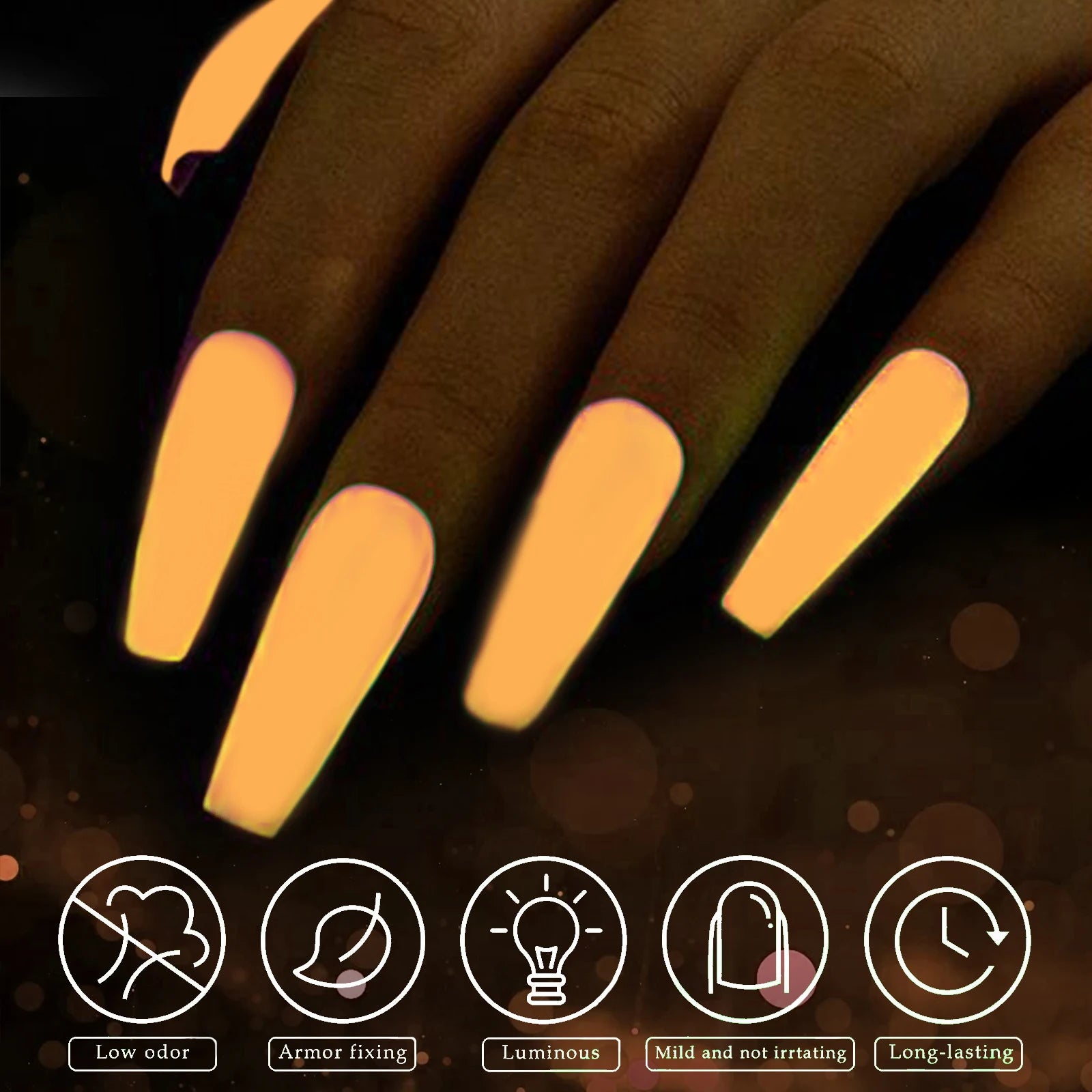 30g Luminous Nail Art Powder Halloween Dipping Powder Pink Pumpkin Orange Glow In Dark Phosphor Powder Party Manicure Salon DIY.