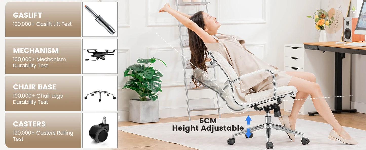 COMHOMA Chefsessel Bürostuhl Ergonomischer Schreibtischstuhl Drehstuhl Computerstuhl mit Armlehnen Schminktisch Stuhl