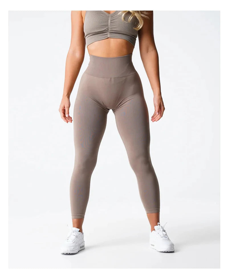 TKITK Solid Leggings Women Seamless Sports  Scrunch Bum Tights cycling shark pants Yoga shorts Gym navigation nv Workout wear.