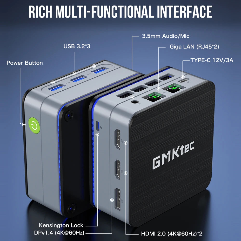 GMKtec G2 Mini PC Windows 11 Pro Intel 12th Gen Alder Lake N100 Mini PC DDR5 12GB RAM 512GB ROM WiFi 6 BT5.2 Desktop Computer.