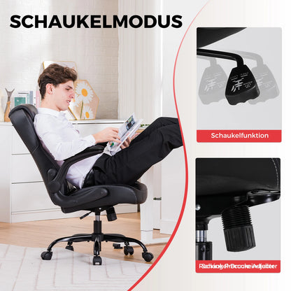 GTPLAYER Gaming Stuhl mit hochklappbarer Armlehne, Gamer Stuhl mit Schaukelfunktion, Ergonomischer Computer Gaming Stuhl