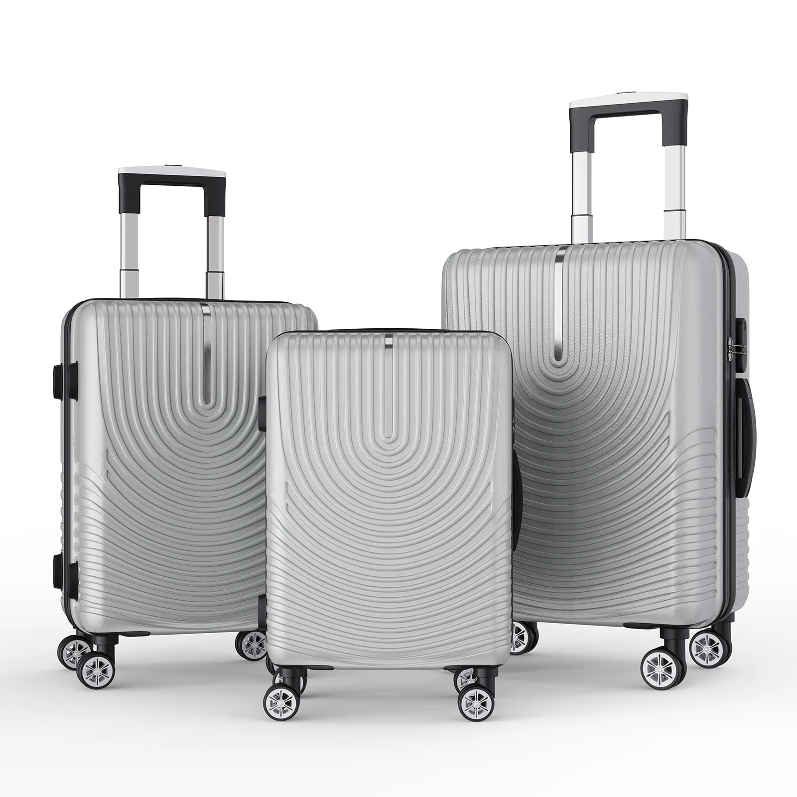 3-teiliges Reisekoffer-Set, abs Hartsc halen wagen mit Schloss, Griff gepäck mit Spinner rädern und Teleskop griff.