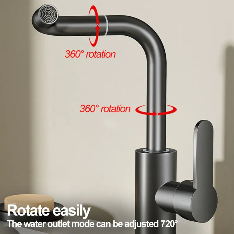 Copper universal faucet, washbasin, bathroom, cold and hot water, household washing, washing, vegetable washing, washbasin, fauc