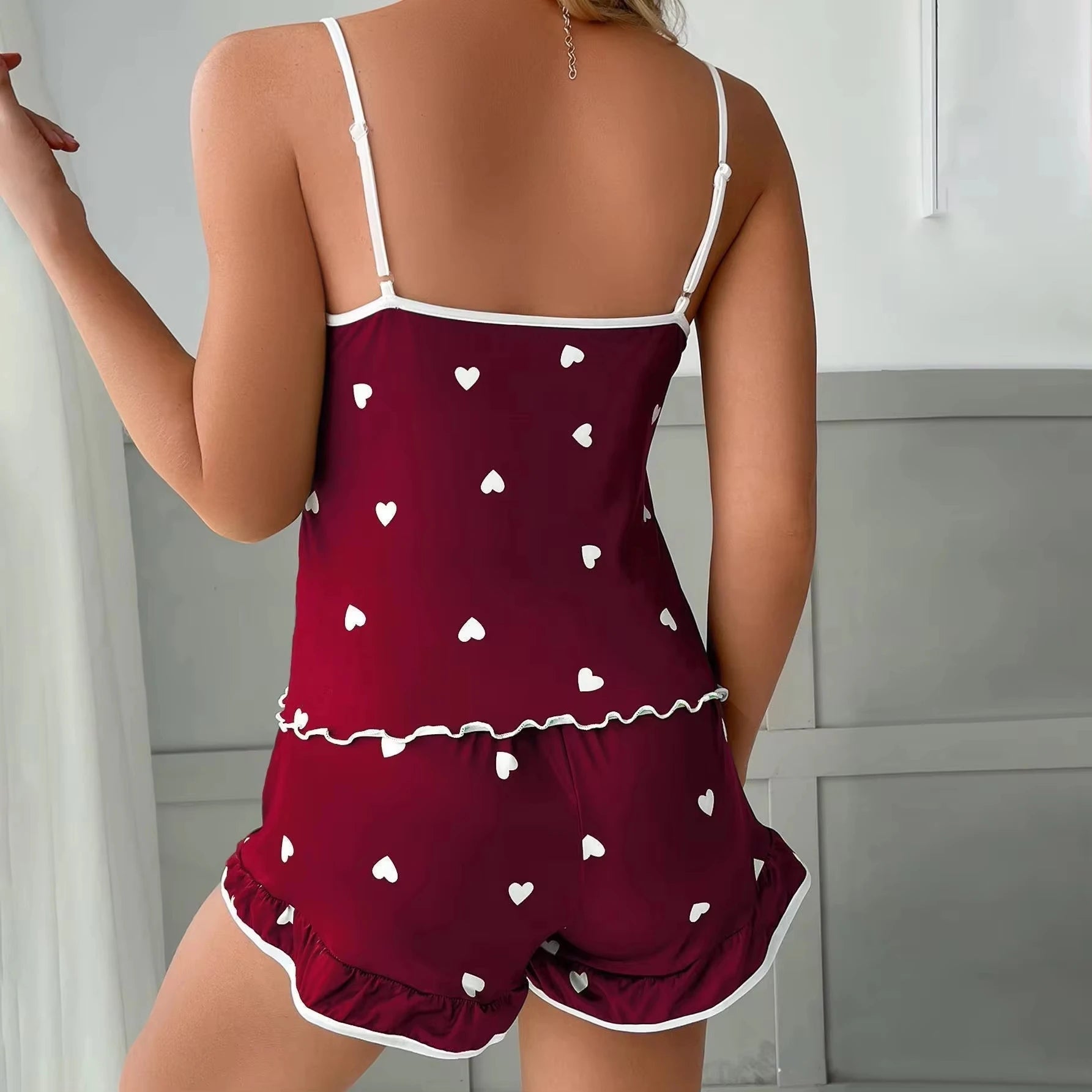 2024 sommer Pyjama Set Große Größe Weste Shorts frauen Hosenträger Weiche Casual Nette Gedruckt Frauen pyjamas set.