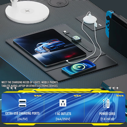 COMHOMA Schreibtisch Gaming Tisch mit Regal, Eckschreibtisch mit USB-Ladeanschluss und Steckdose, 120cm Computertisch L Form, PC