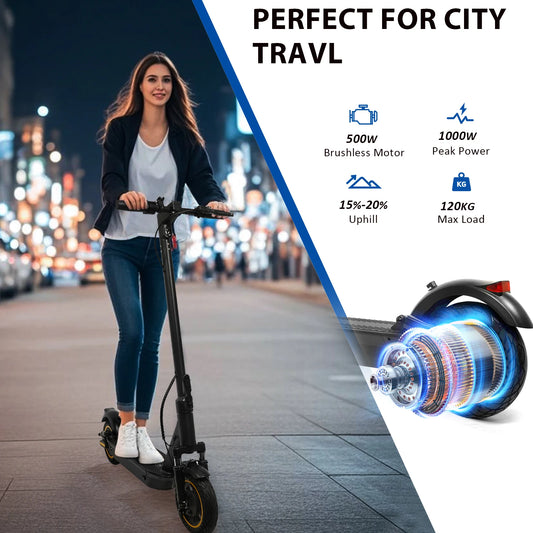 2025 Upgrate AOVOPRO Smart APP Electric Scooter 350W/500W Powerful Motor 36V/42V 25-45KM  Range Adults EScooter with Dual Brake.