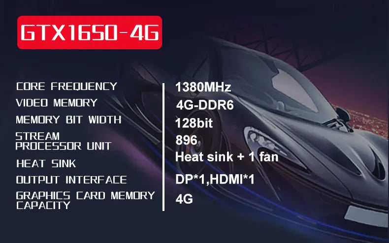 GTX1650 4GB desktop Graphics Card GAMING Gamer 128Bit GDDR6 Laptop chip PCI Express 3.0 Video Cards For PC DVI DP.