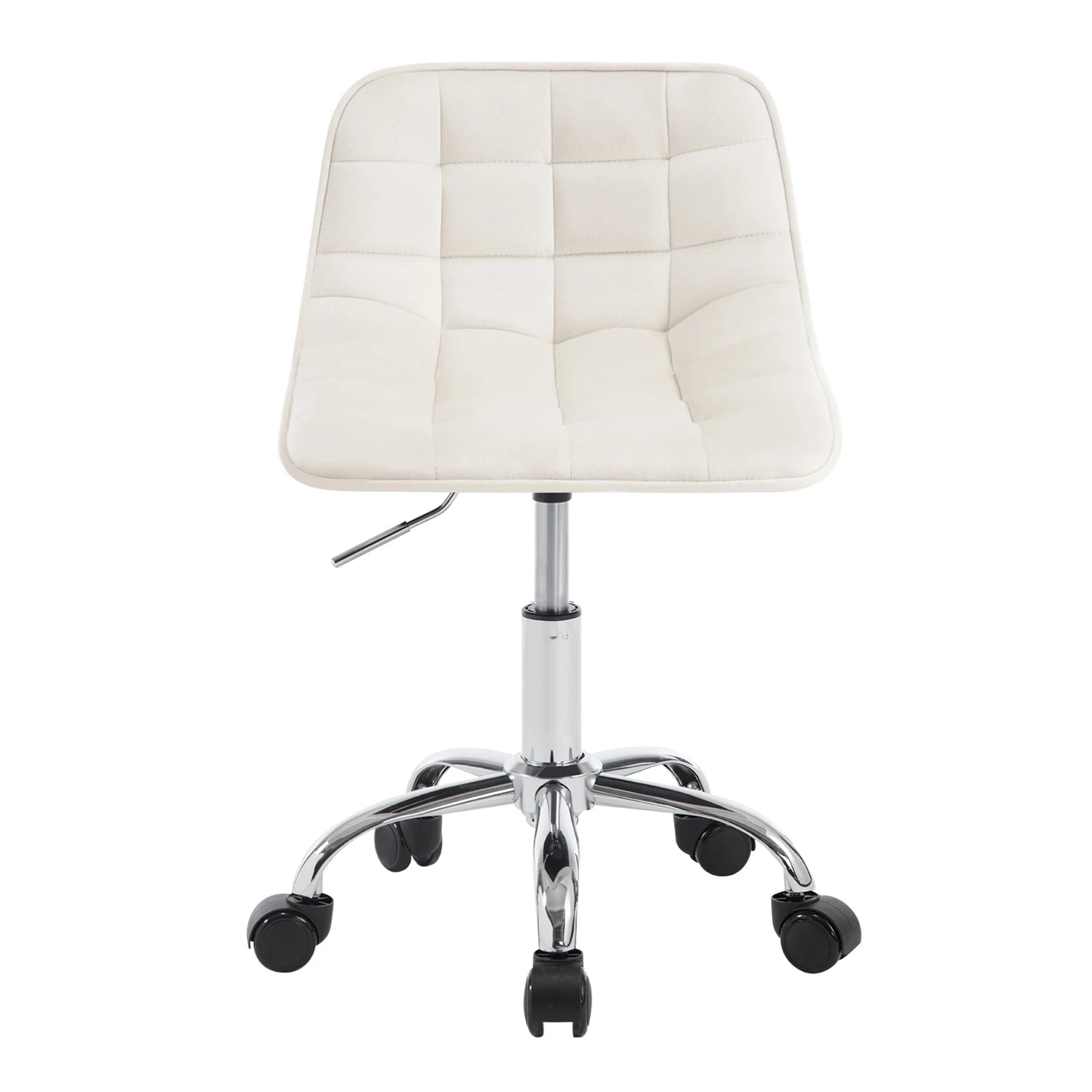 WOLTU Drehbarer Bürostuhl aus Samt, Make-up-Arbeitsstuhl, Ankleidehocker mit Rückenlehne, höhenverstellbarem, gepolstertem Sitz