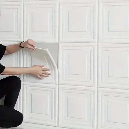 70cm*70cm 3D Room Decor Warm Decoration Self-adhesive Wall Stickers Foam Waterproof Anti-collision Wallpaper Ceiling Background