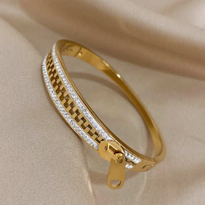 Original Zipper Bracelet Charm Bangle Stainless Steel Zip Hand Bracelets Gold Plated Luxury Jewelry for Women Designer.