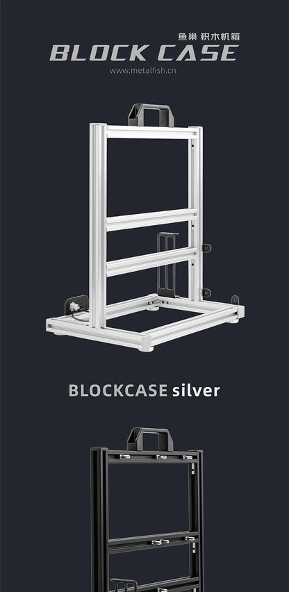 METALFISH BlockCase Aluminum Open Frame Case Support ATX/M-ATX Mainboard GPU Mount Horizontally 240 Water Cooler Gaming Cabinet.