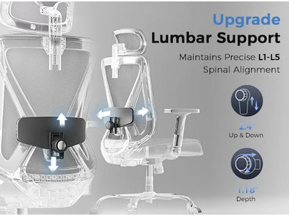 COMHOMA Bürostuhl Ergonomisch，Schreibtischstuhl mit 3D-Kopfstütze & 3D-Lendenwirbelstütze, verstellbare Armlehnen, Office Chair