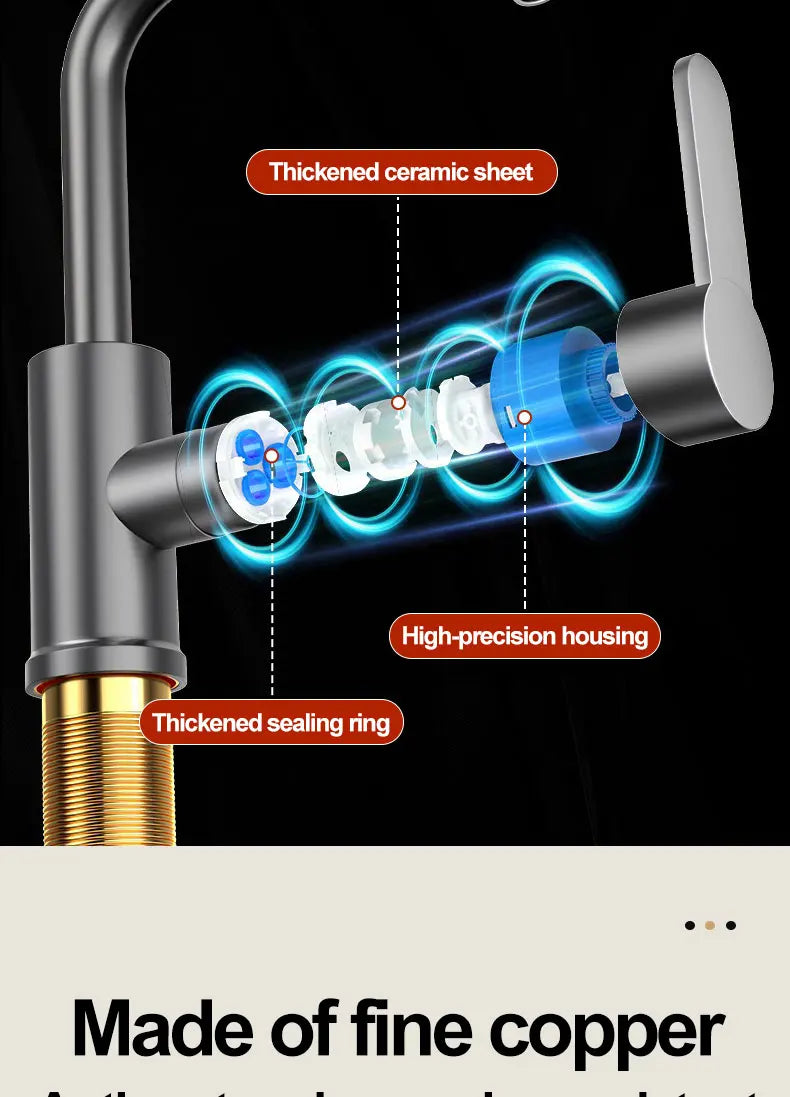 Copper universal faucet, washbasin, bathroom, cold and hot water, household washing, washing, vegetable washing, washbasin, fauc