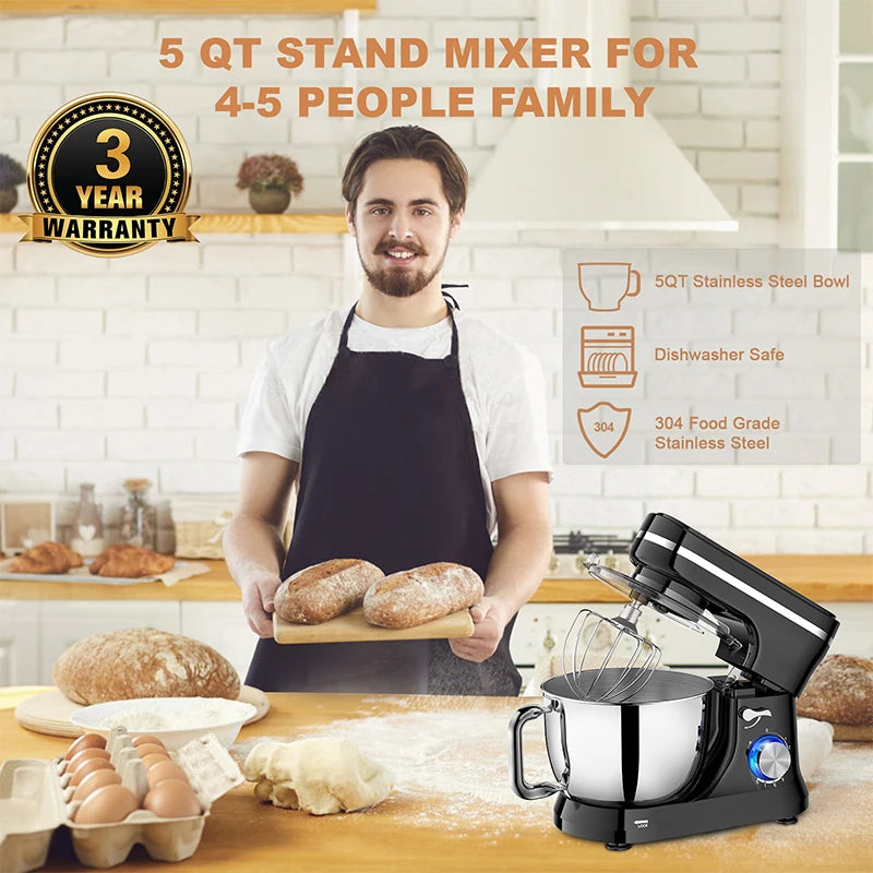 1000w Powerful Stand Mixer Electric Blender Household Noodle Bread Maker Food Processor Multifunctional Kitchen Mixer with Bowl.
