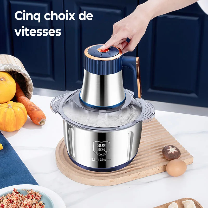 5L Electric Meat Grinders Food Crusher 6S Stainless Steel Multifunctional Vegetable Slicer Processor Chopper Kitchen Appliances.