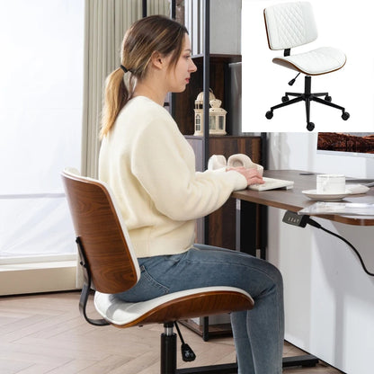 Rosahqnda Home-Office-Stuhl, ergonomischer Computer-Schreibtischstuhl mit verstellbarer Höhe, drehbarer Lounge-Arbeitsstuhl