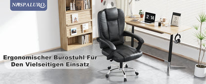 Ergonomic Office Chair PU Leather Desk Chair Spring Pad Design High Backrest Adjustable Executive Chair Swivel Chair