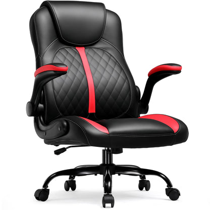 GTPLAYER Gaming Stuhl mit hochklappbarer Armlehne, Gamer Stuhl mit Schaukelfunktion, Ergonomischer Computer Gaming Stuhl