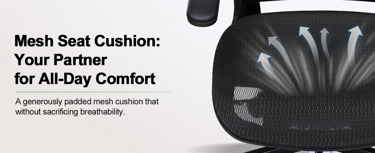 GTPLAYER Bürostuhl Ergonomisch, Schreibtischstuhl mit Verstellbarer Kopfstütze,Gaming Stuhl Wippfunktion, Chefsessel aus Mesh