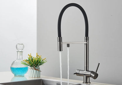 Black Grey Filtered Kitchen Faucet Water Filter Kitchen Faucets Filter Faucet Mixer Water Purification Water Drinking Water Taps