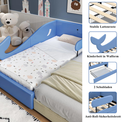 Kinderbtt Stabiler Metallrahmen mit Lattenrost und Erhöhten Seitenteilen für Sicheres Schlafen