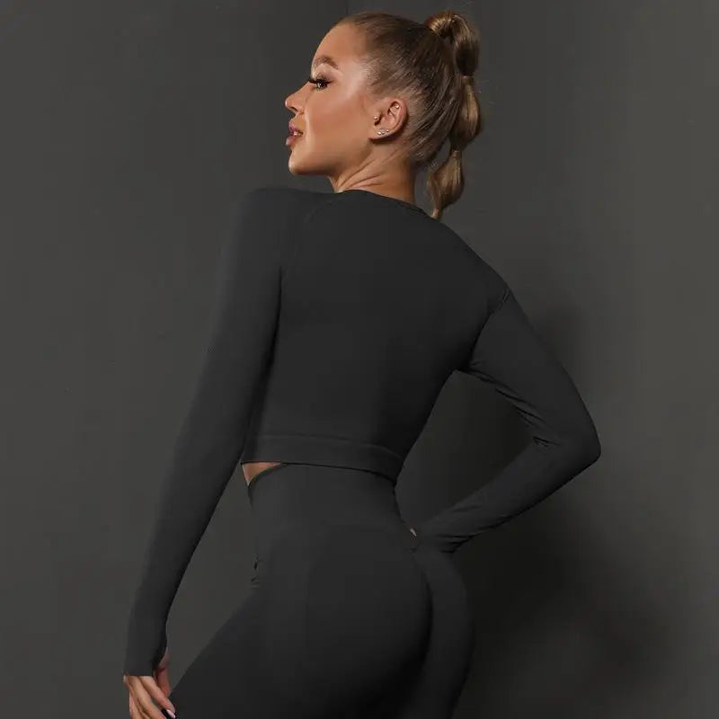 Cuties Women's Long Sleeve Top Sport Tops Yoga For Female Running Tight Tops Workout Suit Long Tee.