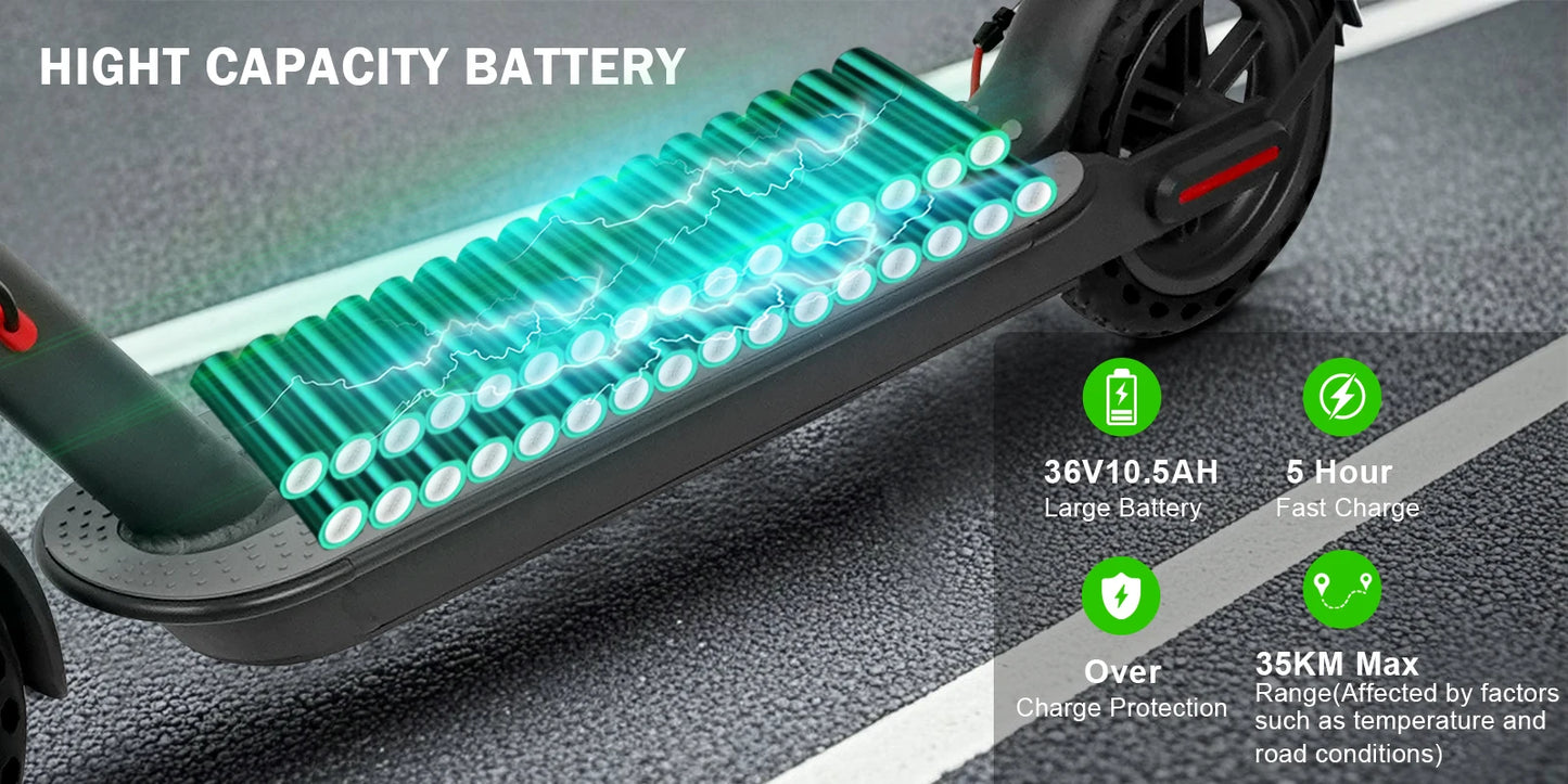 AOVOPRO ES80 500W Electric Scooter for Adults 35KM Long Range 31KM/H Fast Speed Folding Electric Scooter 8.5 Inch Smart Escooter