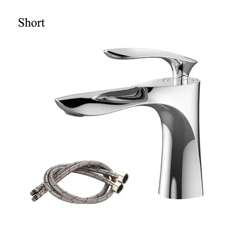 Golden Maple Leaf Basin Faucet For Hot And Cold Water Household Use Raised Washbasin Countertop Basin Single Hole Faucet