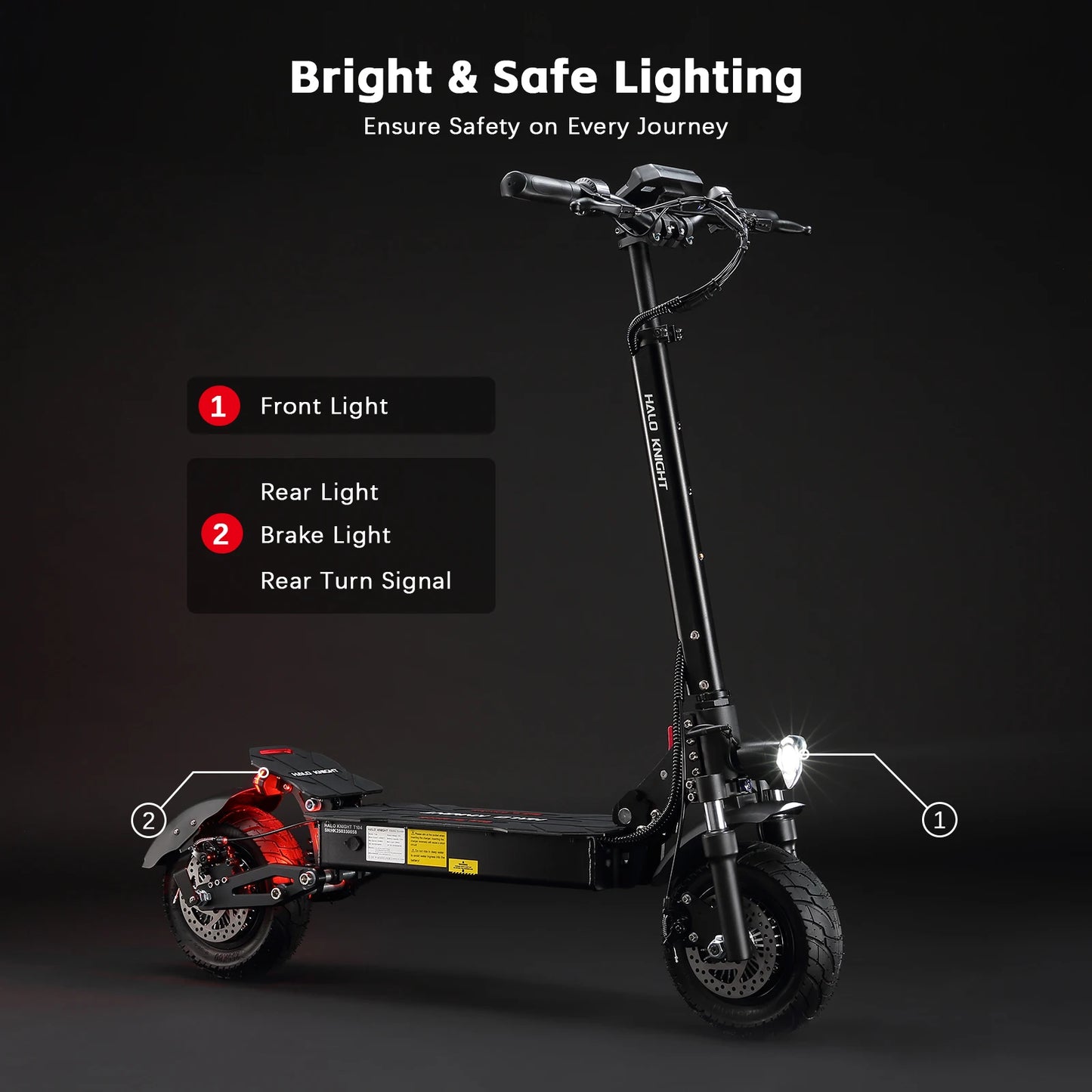 HALO KNIGHT T104 2400W Adult Electric Scooter 65KM/H Powerful Fast Scooter 52V 21Ah Folding Dual Motor E Scooter Cheap Escooter.