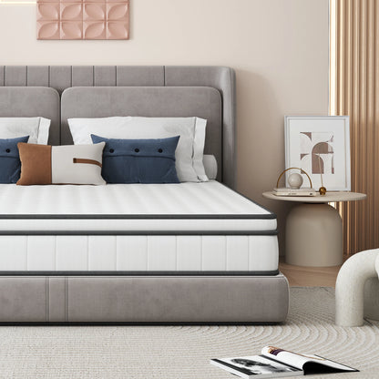 Rosahqnda Matratze 90-140*190cm 90-140 *200cm Taschenfederkernmatratze Mittelfeste Federkernmatratze Weiß (Höhe 25 cm)