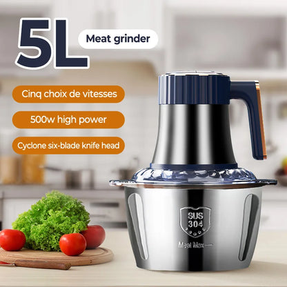 2Speeds 304Stainless Steel Electric Chopper Meat Grinder Mincer Food Processor Slicer Vegetable Food Chopper Meat Slicer Machine.