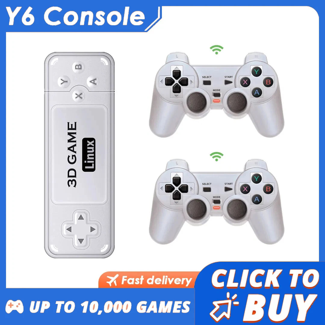 BOYHOM Y6 Retro Game Console 4K 60fps HDMI Output Low Latency GD10 TV Game Stick Dual Handle Portable Home Game Console for GBA.