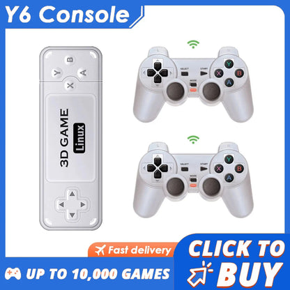 BOYHOM Y6 Retro Game Console 4K 60fps HDMI Output Low Latency GD10 TV Game Stick Dual Handle Portable Home Game Console for GBA.