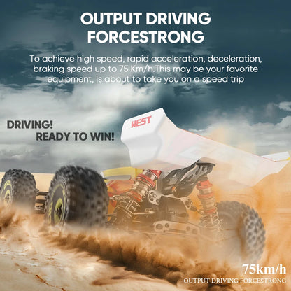 WLtoys 144010 144001 75KM/H 2.4G RC Car Brushless 4WD Electric High Speed Off-Road Remote Control Drift Toys for Children Racing.